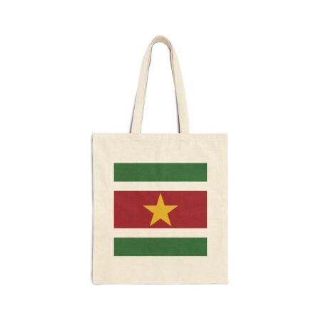 SURINAME Flag - Cotton Canvas Tote Bag (Natural and Black)